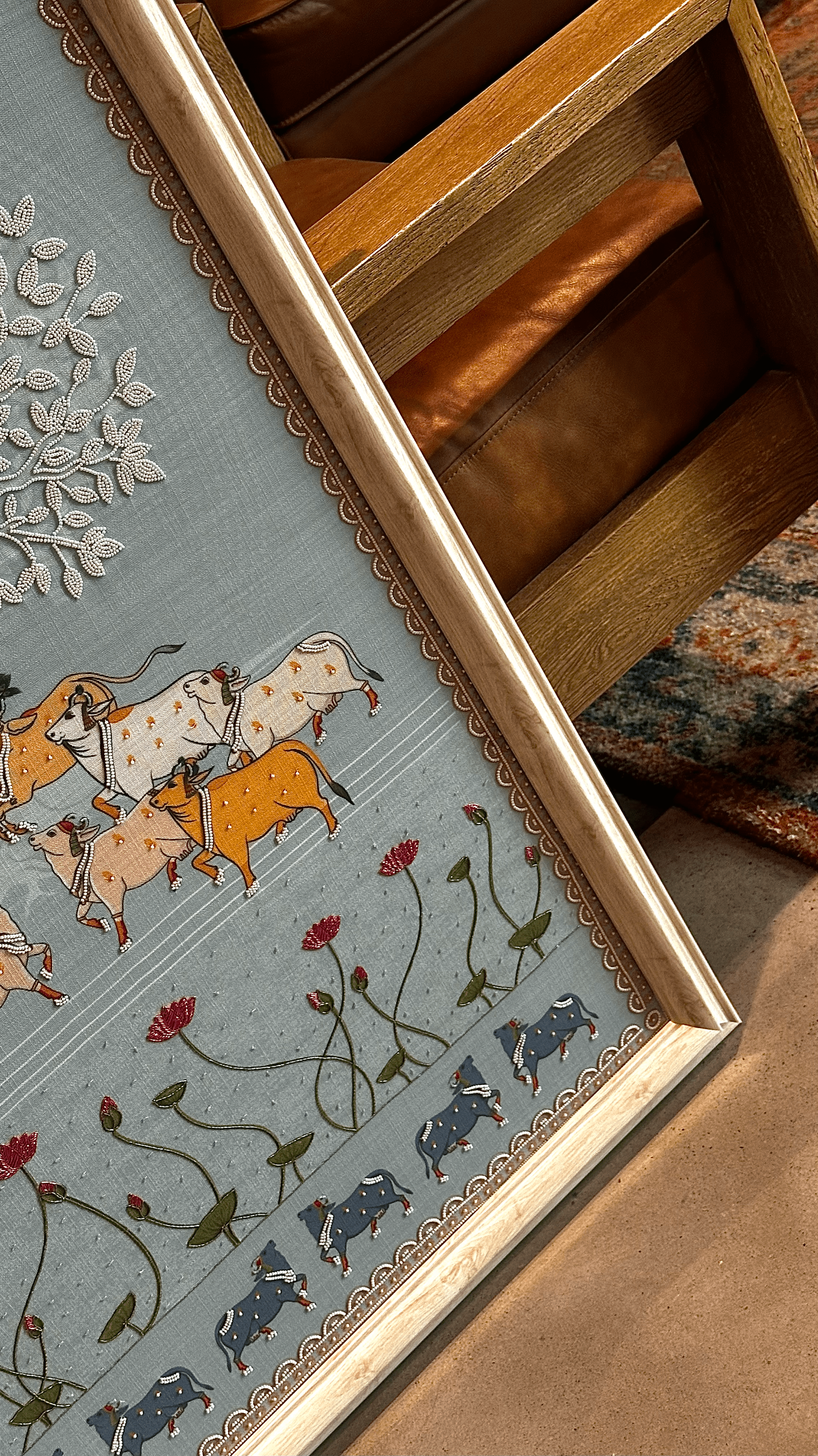 huge artwork on a wall in a home