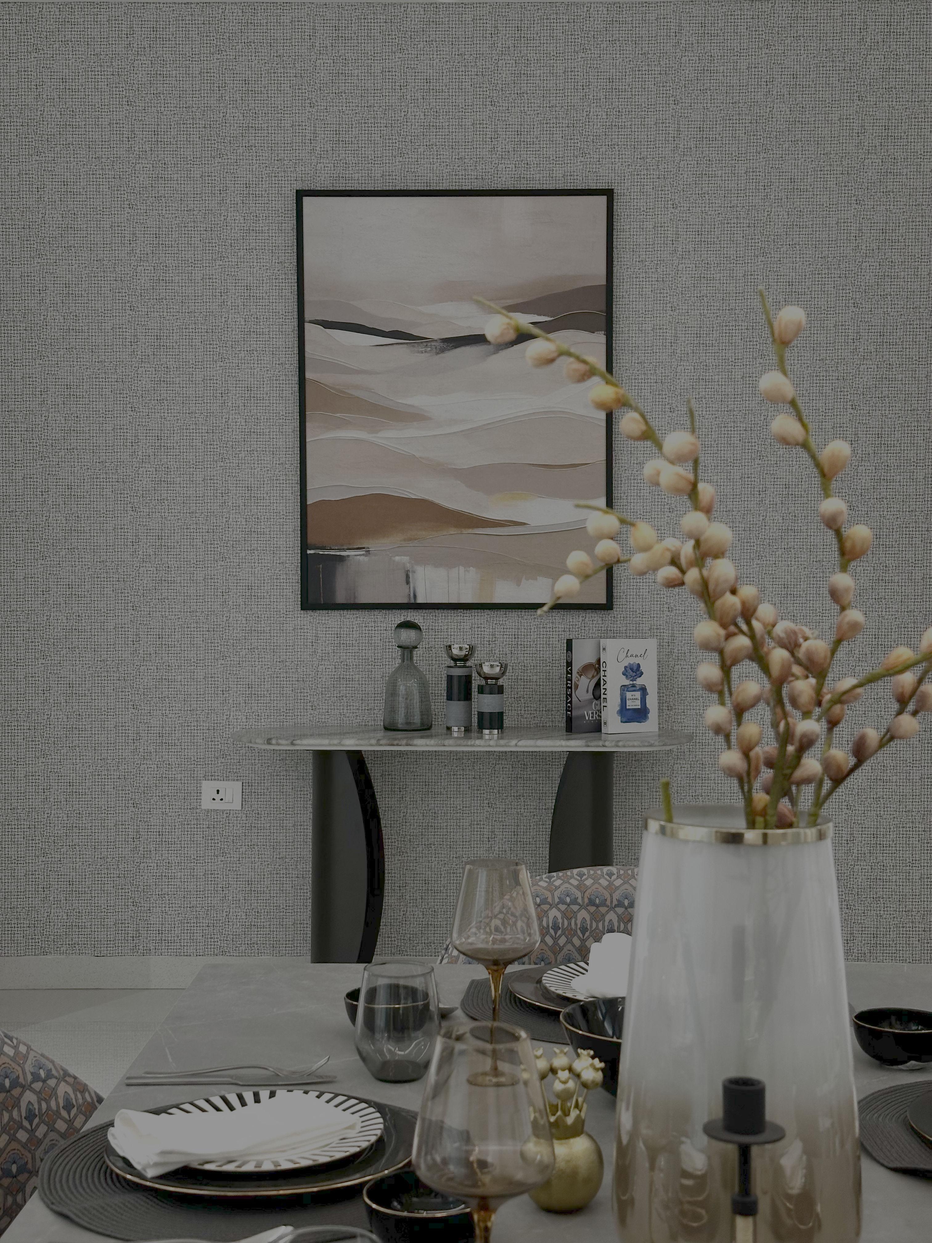 Huge artwork on a wall in a cafe