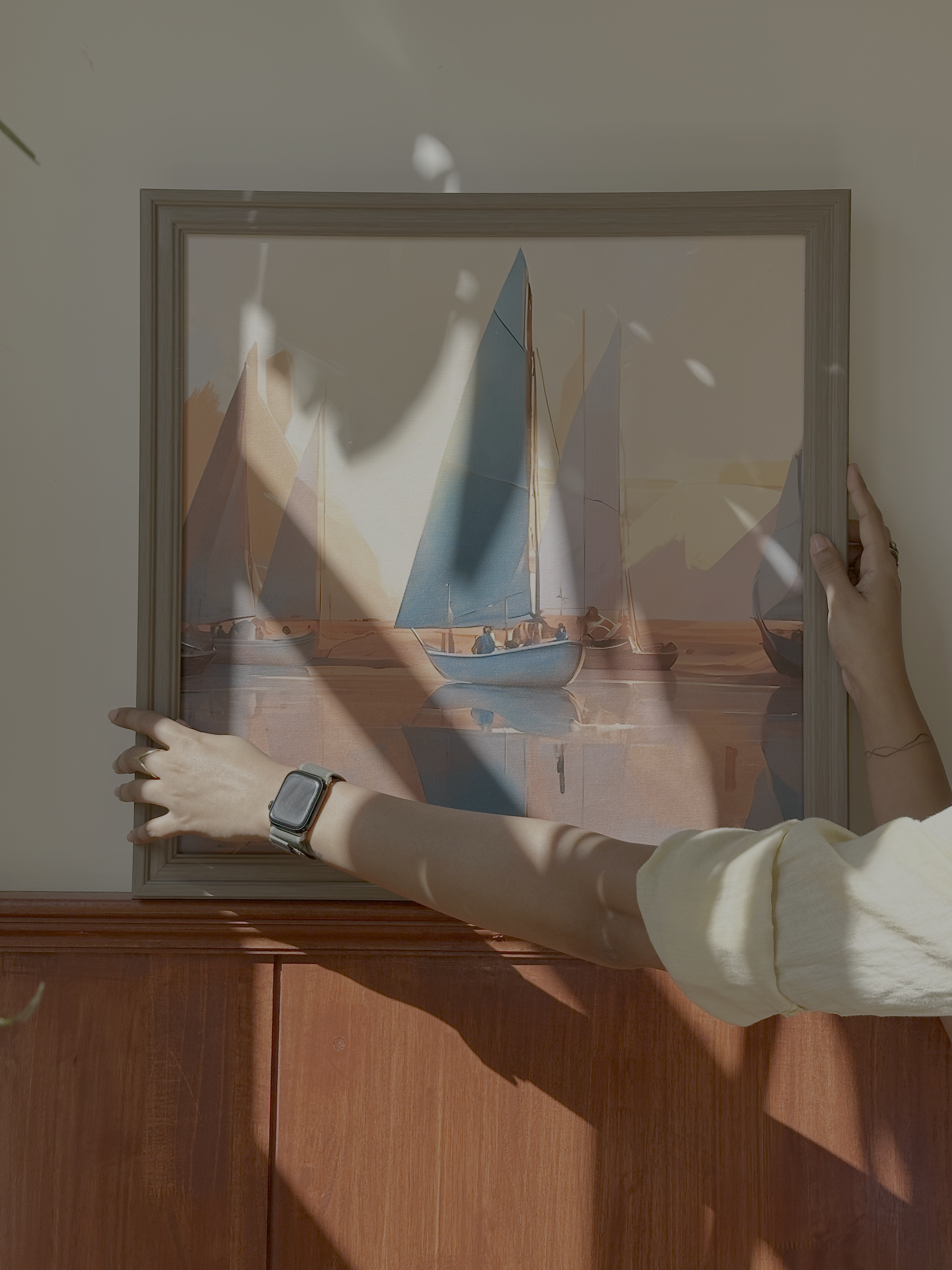 huge artwork on a wall in a home