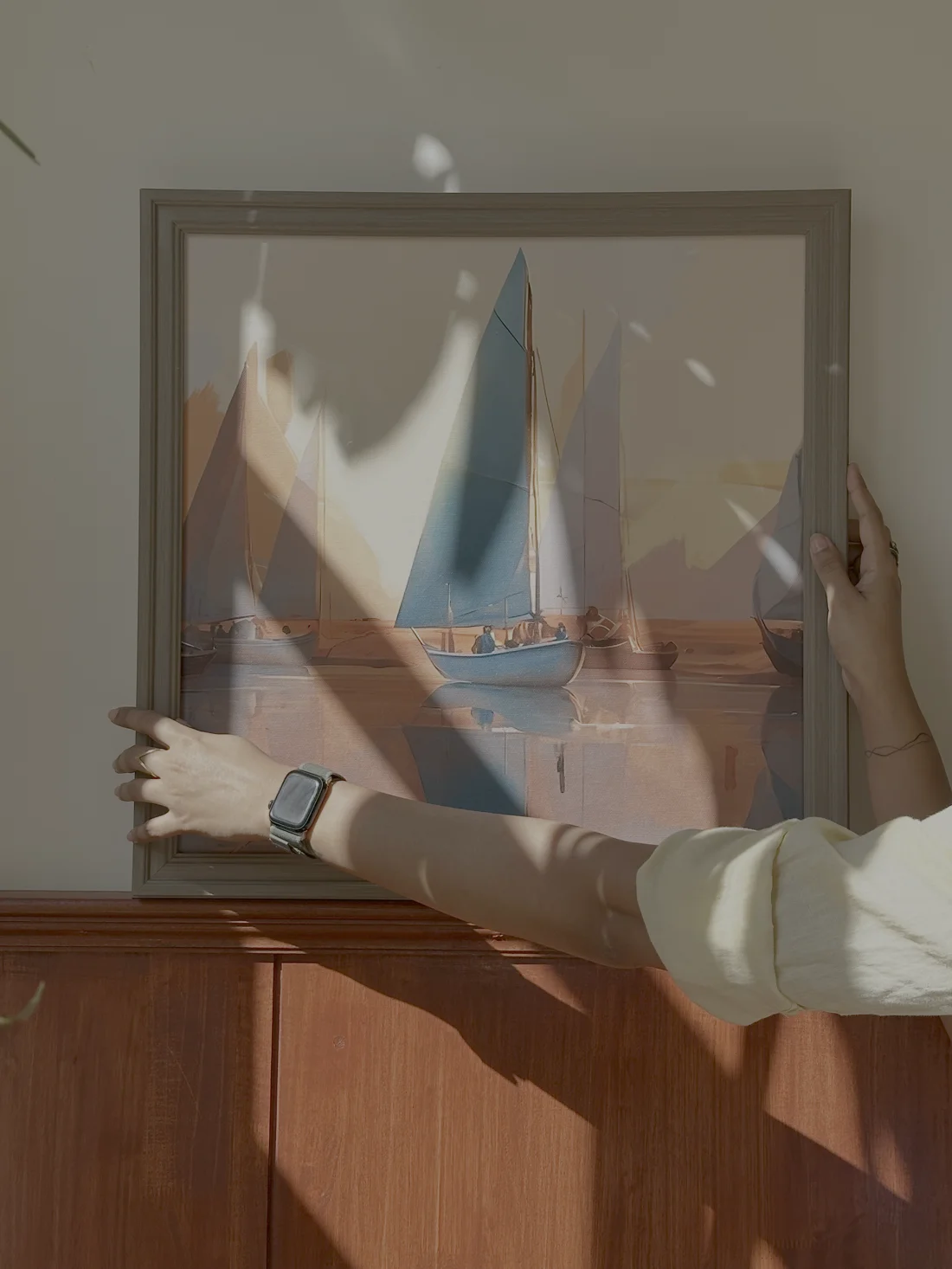 huge artwork on a wall in a home